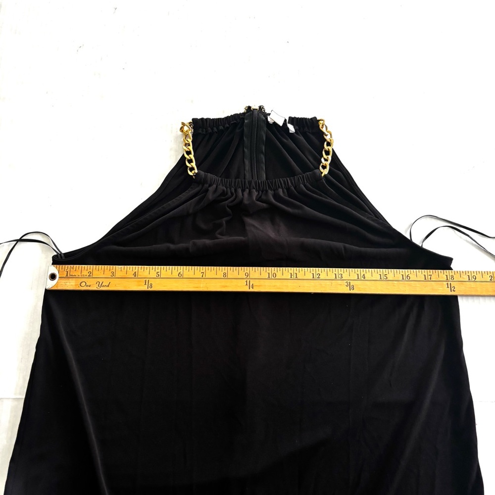 Michael Kors Little‎ Black Dress Chain Straps A-line Zipper Stretchy Women’s S - Picture 6 of 9